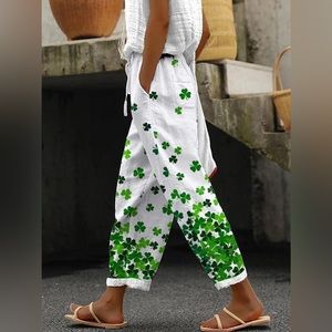 St Patrick’s Day Shamrock Print Pants